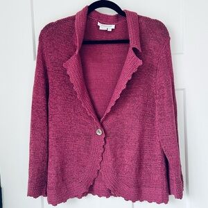 Coldwater Creek Pink/ plum Textured Cardigan